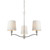 Endon Lighting Ortona 3 Light Bright Nickel with Vintage White Shade Pendant Light