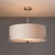 Endon Lighting Hayfield 3 Light Satin Nickel with Pale Grey Fabric Pendant Light