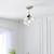 Endon Lighting Addington Bright Nickel with Clear Ribbed Glass Semi-Flush Ceiling Light