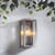 Endon Lighting Oxford Brushed Stainless with Clear Glass IP44 Wall Light