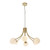 Endon Lighting Bloom 6 Light Satin Brass with Opal Glass Pendant Light