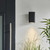 Endon Lighting Milton Textured Black with Clear Glass IP44 Wall Light