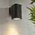 Endon Lighting Milton Textured Black with Clear Glass IP44 Wall Light