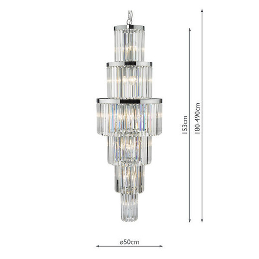 Dar Lighting Angel 28 Light Polished hrome and Crystal Chandelier