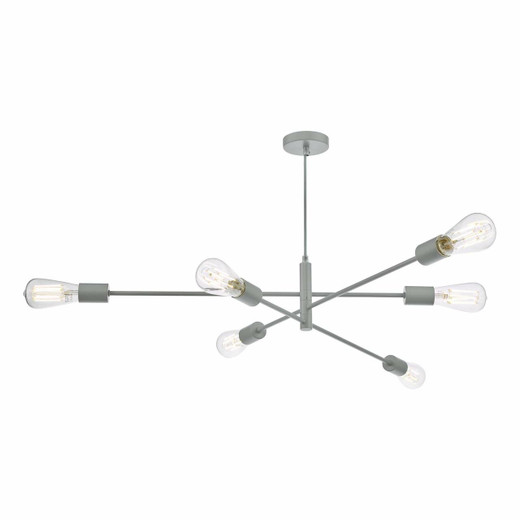 Dar Lighting Alana 6 Light Matt Grey Pendant Light