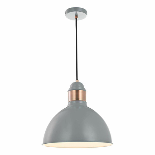 Dar Lighting Frederick Grey and Copper Pendant Light