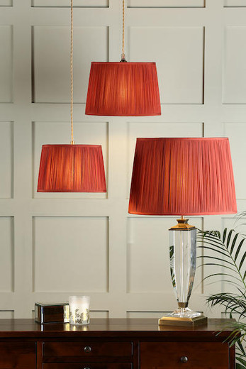 Dar Lighting Laura Ashley Hemsley Silk Shade Red 40.5cm/16 inch