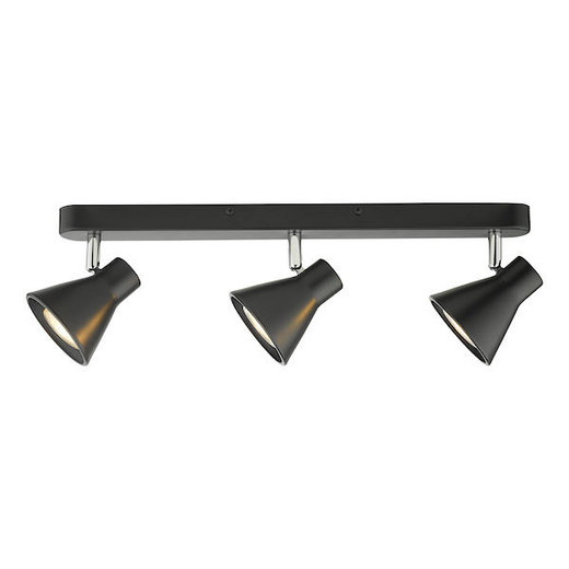 Dar Lighting Diza 3 Light Matt Black Adjustable Bar Spotlight