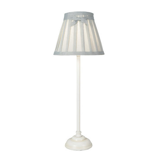 Dar Lighting Grace Antique White with Frey Linen Pleated Shade Table Lamp