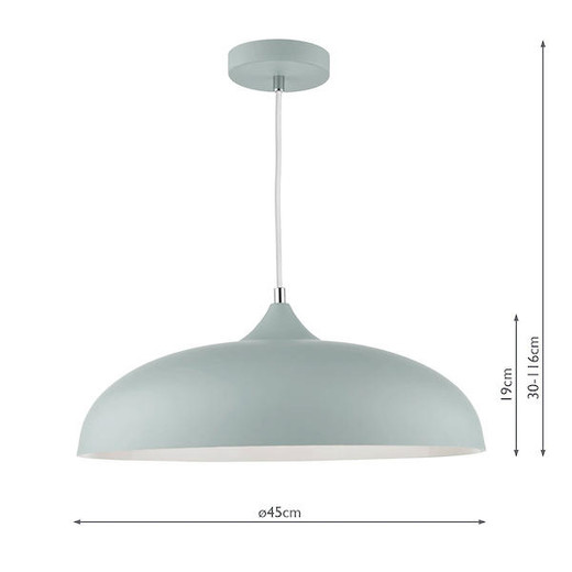 Dar Lighting Kaelan Soft Matt Grey Pendant Light