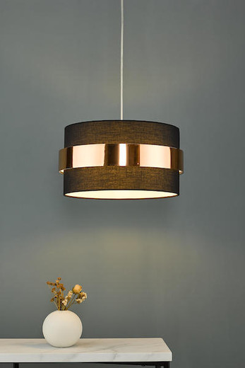 Dar Lighting Oki Black and Copper Easy Fit Shade Only