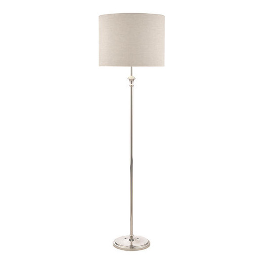 Laura Ashley Highgrove Polished Nickel with Linen Shade Floor Lamp