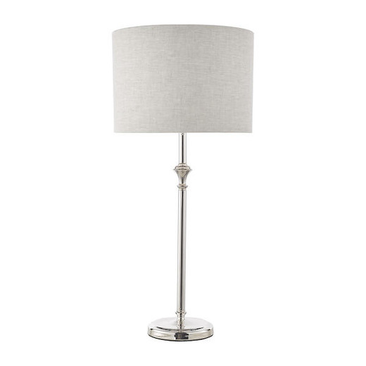 Laura Ashley Highgrove Polished Nickel with Linen Shade Table Lamp