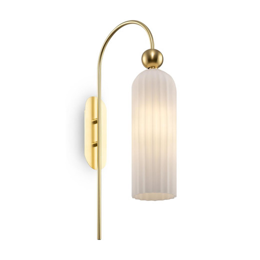 Maytoni Antic Opal Glass with Brushed Brass Wall Light