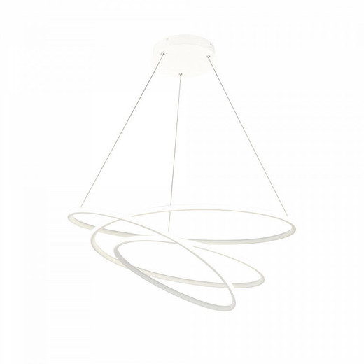 Maytoni Nola White with Opal Diffuser Continuous Large Circular LED Ringed Pendant Light