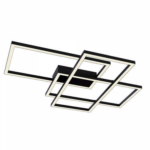 Maytoni Line Black with Opal Diffuser LED Flush Ceiling Light
