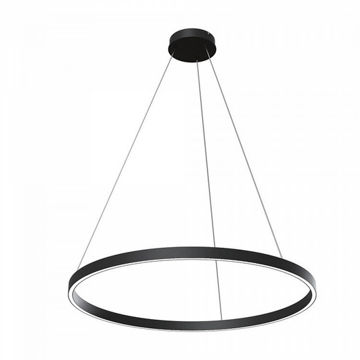 Maytoni Rim Black with Opal Diffuser 800mm Circular Ringed Pendant