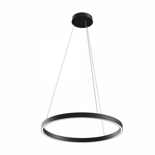 Maytoni Rim Black with Opal Diffuser 600mm Circular Ringed Pendant Light