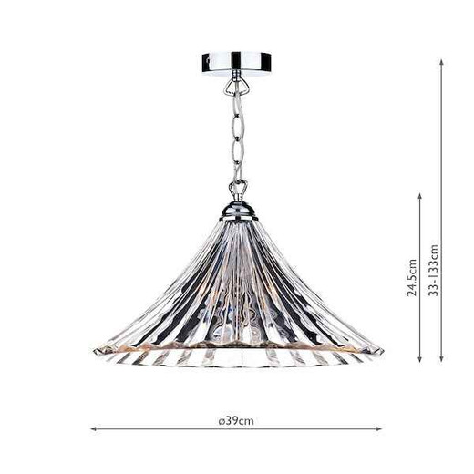 Ardeche Large Clear Glass Polished Chrome Pendant Light