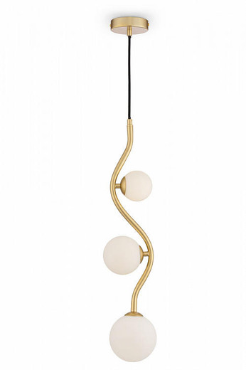 Maytoni Uva 3 Light Gold with Opal Glass Pendant Light