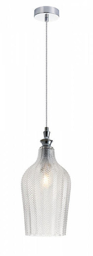 Maytoni Festa Chrome with Clear Ribbed Glass Pednant Light