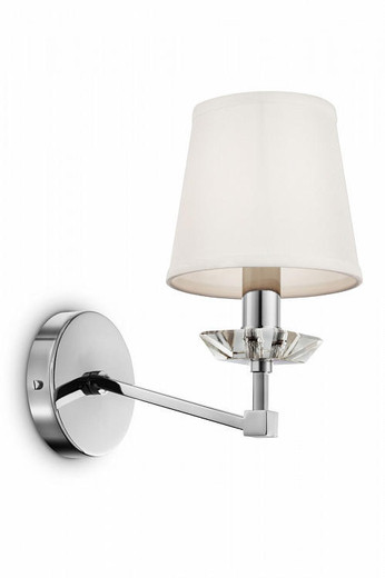 Maytoni Beira Nickel with Clear Crystal and White Shades Wall Light