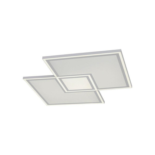 Leuchten Direkt Edging 2 Light White with Opal Diffuser Square Flush Ceiling Light