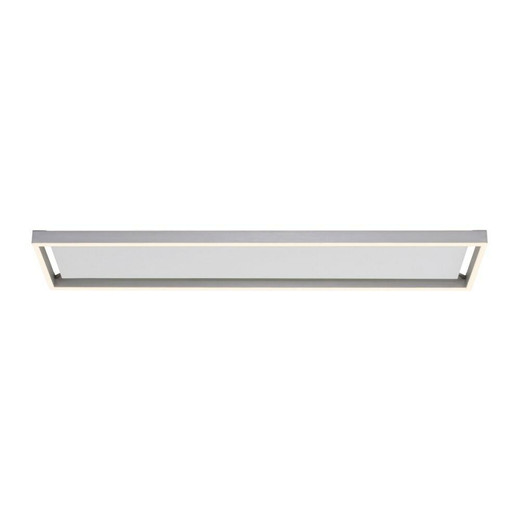 Paul Neuhaus Q-Kaan Brushed Steel Smart Rectangular LED Flush Ceiling Light