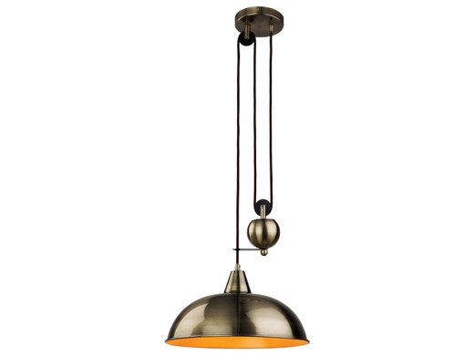 Firstlight Products Century Antique Brass Rise and Fall Pendant Light