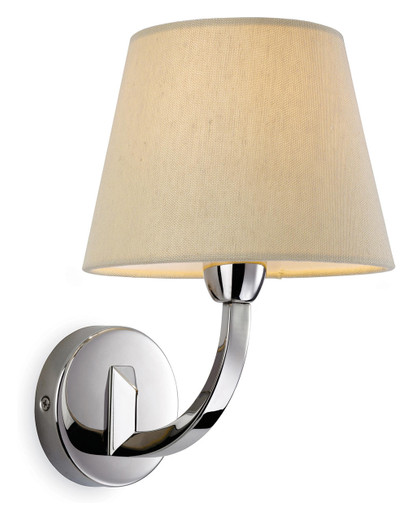 Firstlight Products Fairmont Chrome with Cream Linen Shade Wall Light