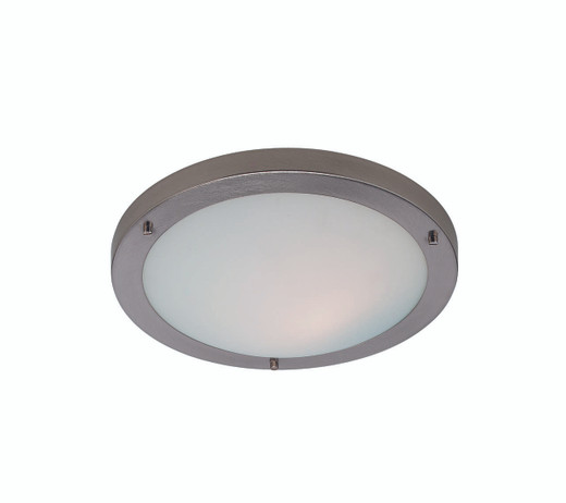 Firstlight Products Rondo Brushed Steel with Opal Glass 30cm Flush Ceiling Light