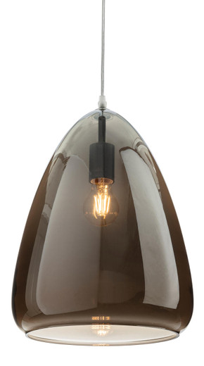 Firstlight Products Willis Chrome with Smoked Glass 29.5cm Pendant Light