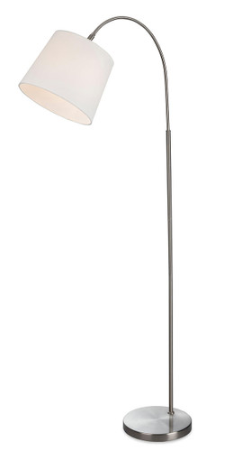 Firstlight Products Tower Brrushed Steel with Cream Shade Floor Lamp