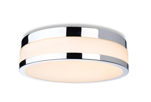 Firstlight Products Marnie Chrome with Opal Diffuser IP44 29cm LED Flush Ceiling Light