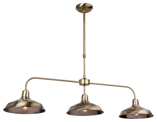 Firstlight Products Lounge 3 Light Antique Brass Bar Pendant Light