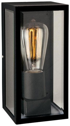 Firstlight Products Dallas Black with Clear Glass IP44 Wall Light