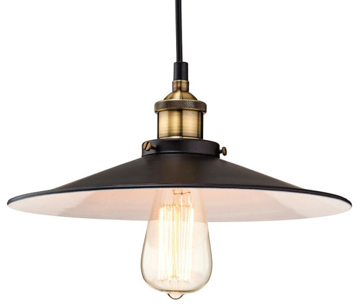 Firstlight Products Empire Antique Brass with Black Pendant Light