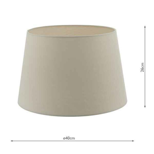 Cezanne 40cm Ecru Faux Silk Tapered Drum Shade Only