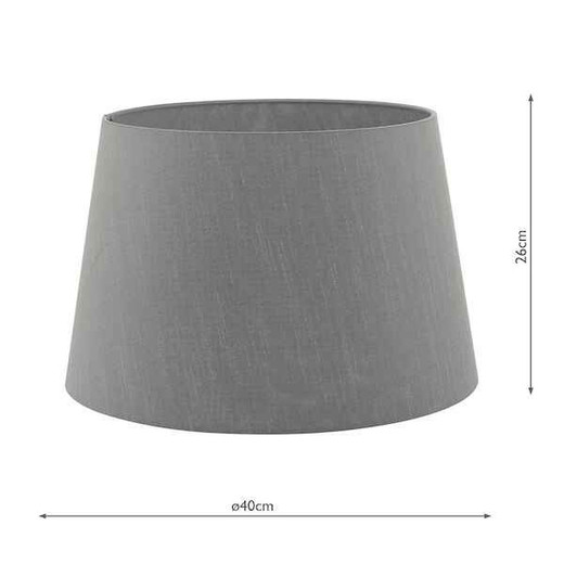 Cezanne 40cm Slate Grey Faux Silk Tapered Drum Shade Only