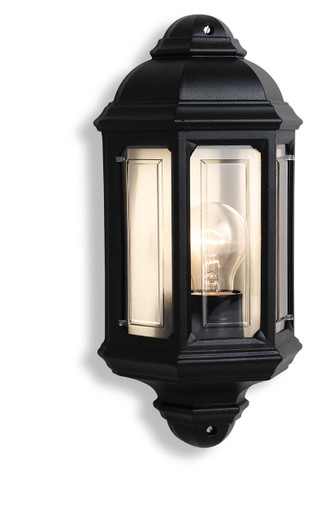 Firstlight Products Villa Black with Clear Glass IP44 Wall Light