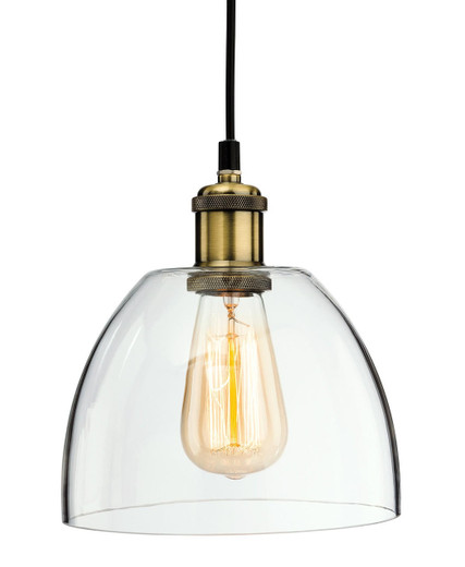 Firstlight Products Empire Antique Brass with Clear Glass Pendant Light