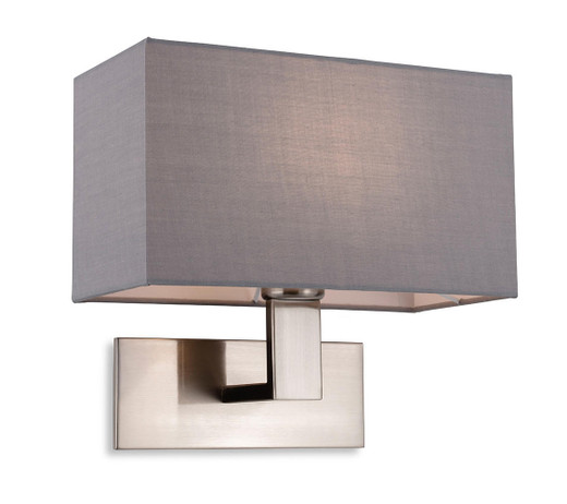 Firstlight Products Raffles Brushed Steel with Grey Shade Wall Light