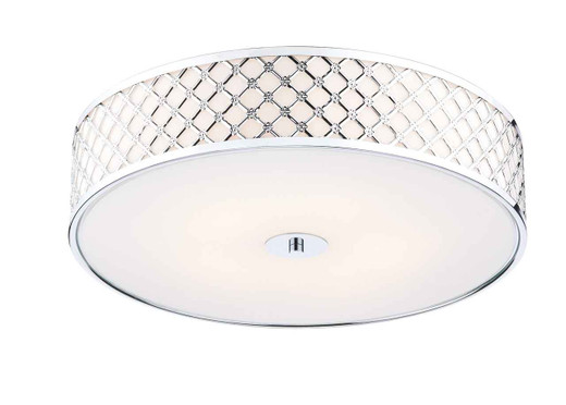 Civic 5 Light Polished Chrome Large Flush Ceiling Light