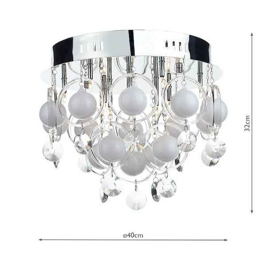 Cloud 9 Light Crystal Flush Ceiling Light