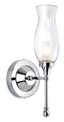 Firstlight Products Aston Chrome with Clear and Opal Glass IP44 Wall Light