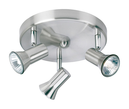 Firstlight Products Magnum 3 Light Brushed Steel Adjustable Plate Spotlight