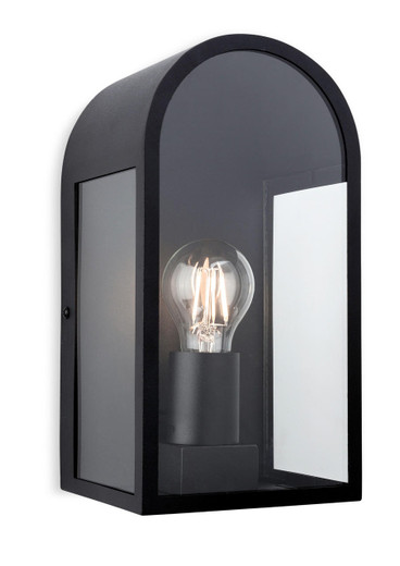 Firstlight Products Eva Black with Clear Glass IP44 Wall Light