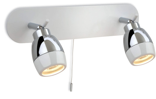 Firstlight Products Marine 2 Light White with Chrome IP44 Adjustable Bar Spotlight