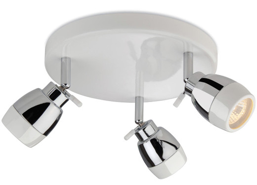 Firstlight Products Marine 3 Light White with Chrome IP44 Adjustable Plate Spotlight
