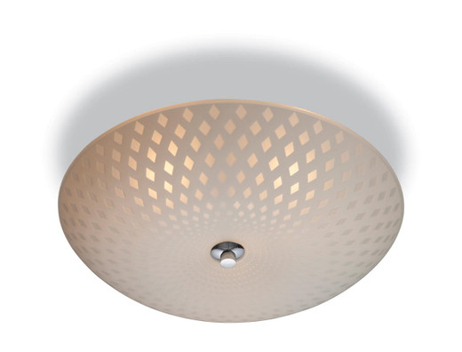 Firstlight Products Celine 3 Light Opal Glass with Decorative Pattern Semi Flush Ceiling Light